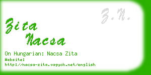 zita nacsa business card